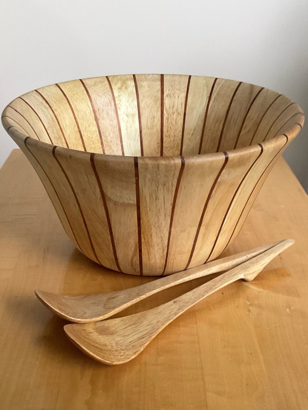 Dansk Jens Quistgaard Teak Staved Salad Bowl Set 13” Servers Danish Modern MCM